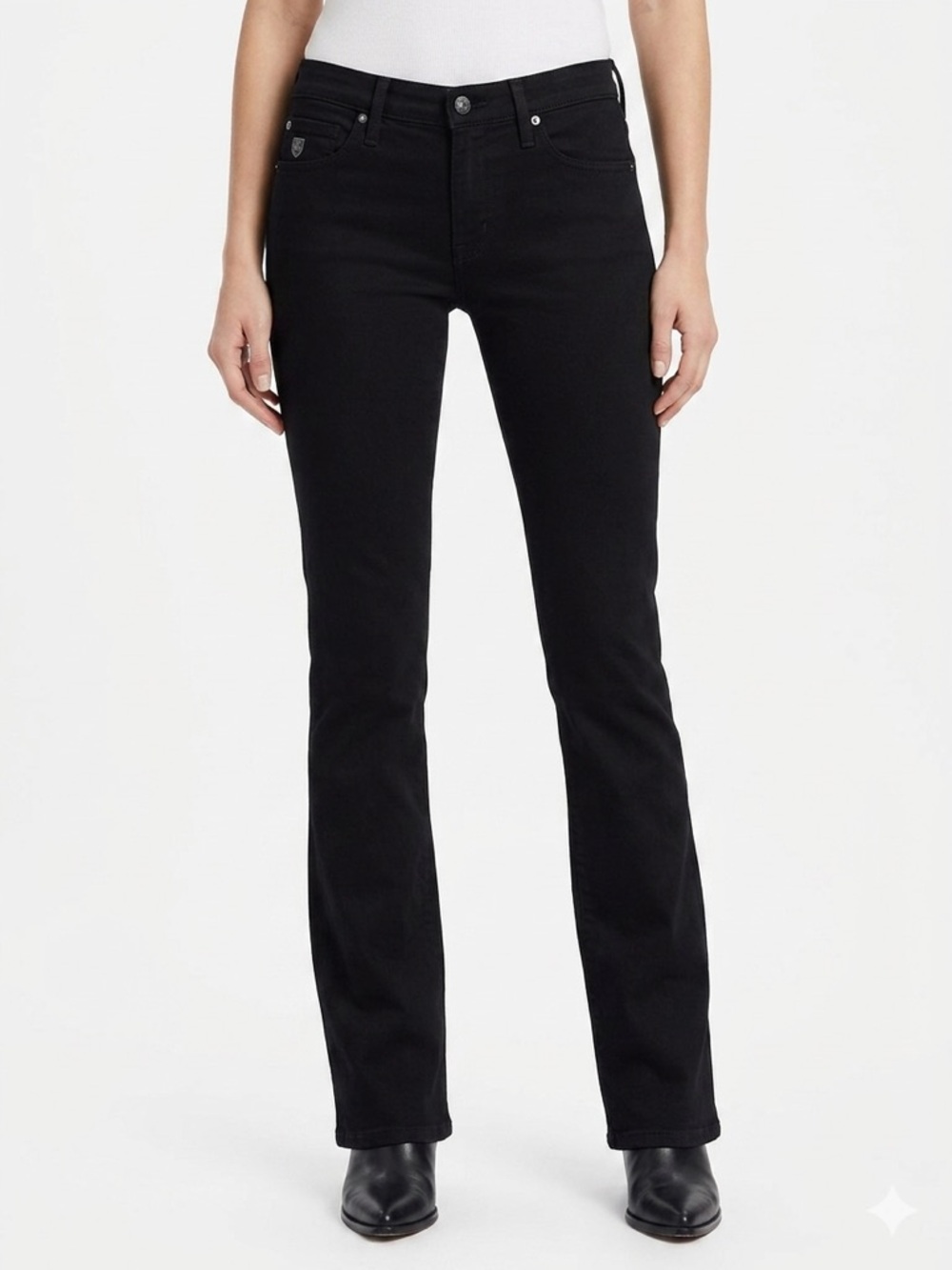 AG Adriano Goldschmied The Ballad Slim Boot Jeans - Sleek Black Wash Women's 30R
